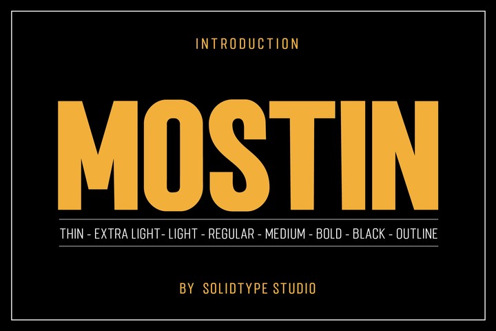 Пример шрифта Mostin #1